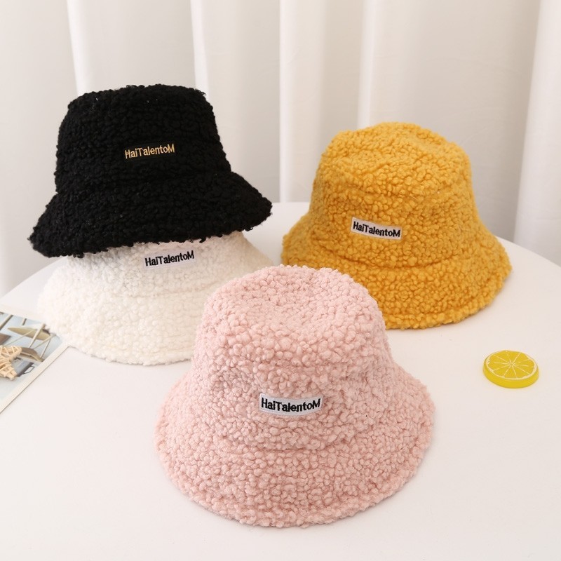 Nón lông cừu Ulzzang dành cho nữ kèm ảnh thật NÓN BÈO THÊU CHỮ