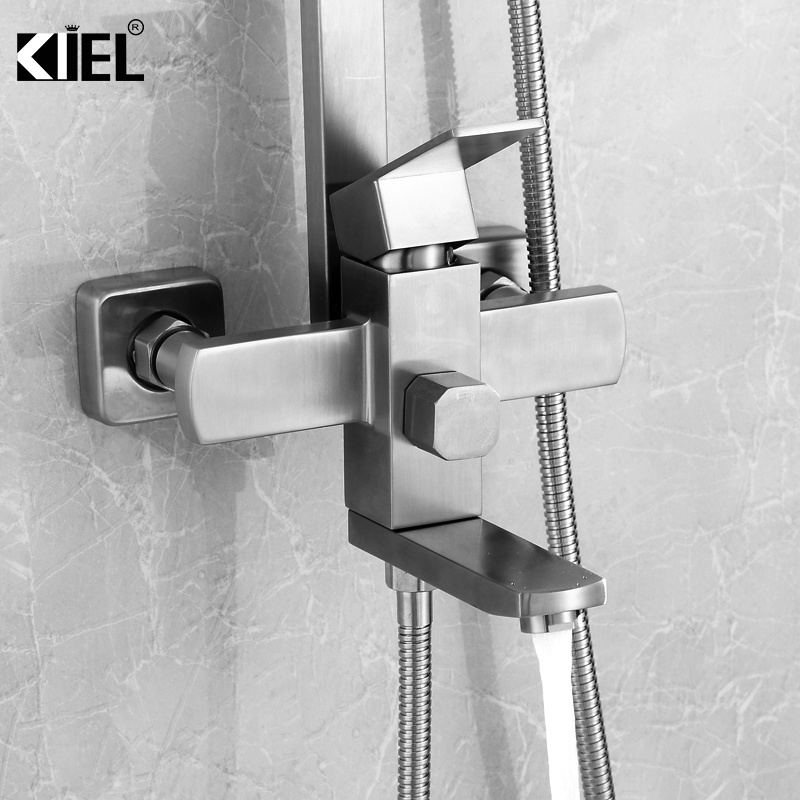 Bộ sen cây tắm nóng lạnh inox SUS304 vuông hàng chính hãng không chì an toàn cho sức khỏe - bảo hành 2 năm .