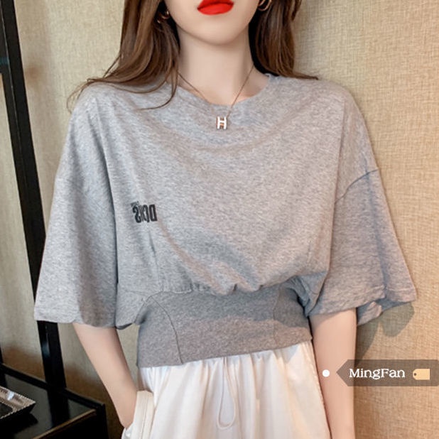 Áo thun tay ngắn dáng rộng thời trang mùa hè phong cách Hàn Quốc cho nữ