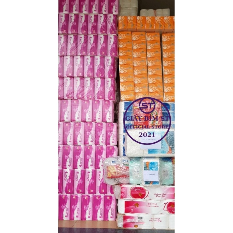Giấy ăn rút lụa Lency Hồng 540 tờ/gói x 3 lớp mềm mại không chất tẩy trắng