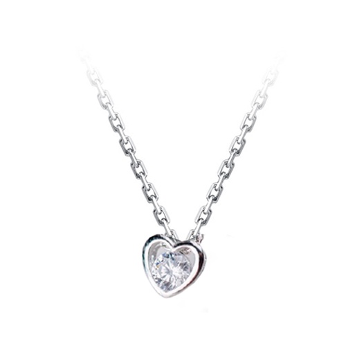 Dây chuyền bạc Ý s925 mặt trái tim gắn đá sang trọng D6299 - AROCH Jewelry