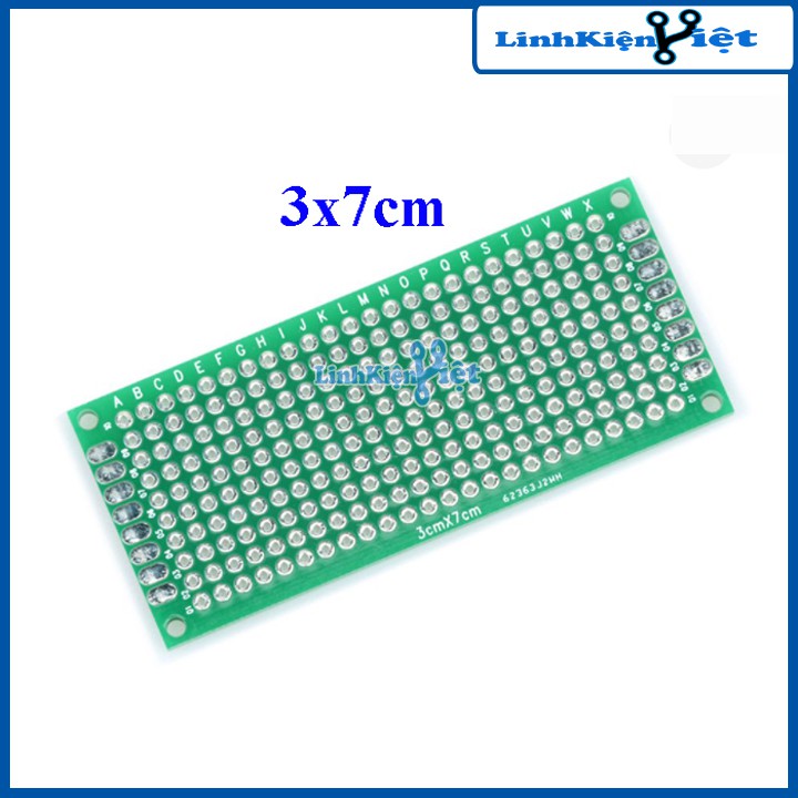 Phíp Đồng Đục Lỗ 2 Mặt PCB Xanh Tốt  Dày 1.6mm