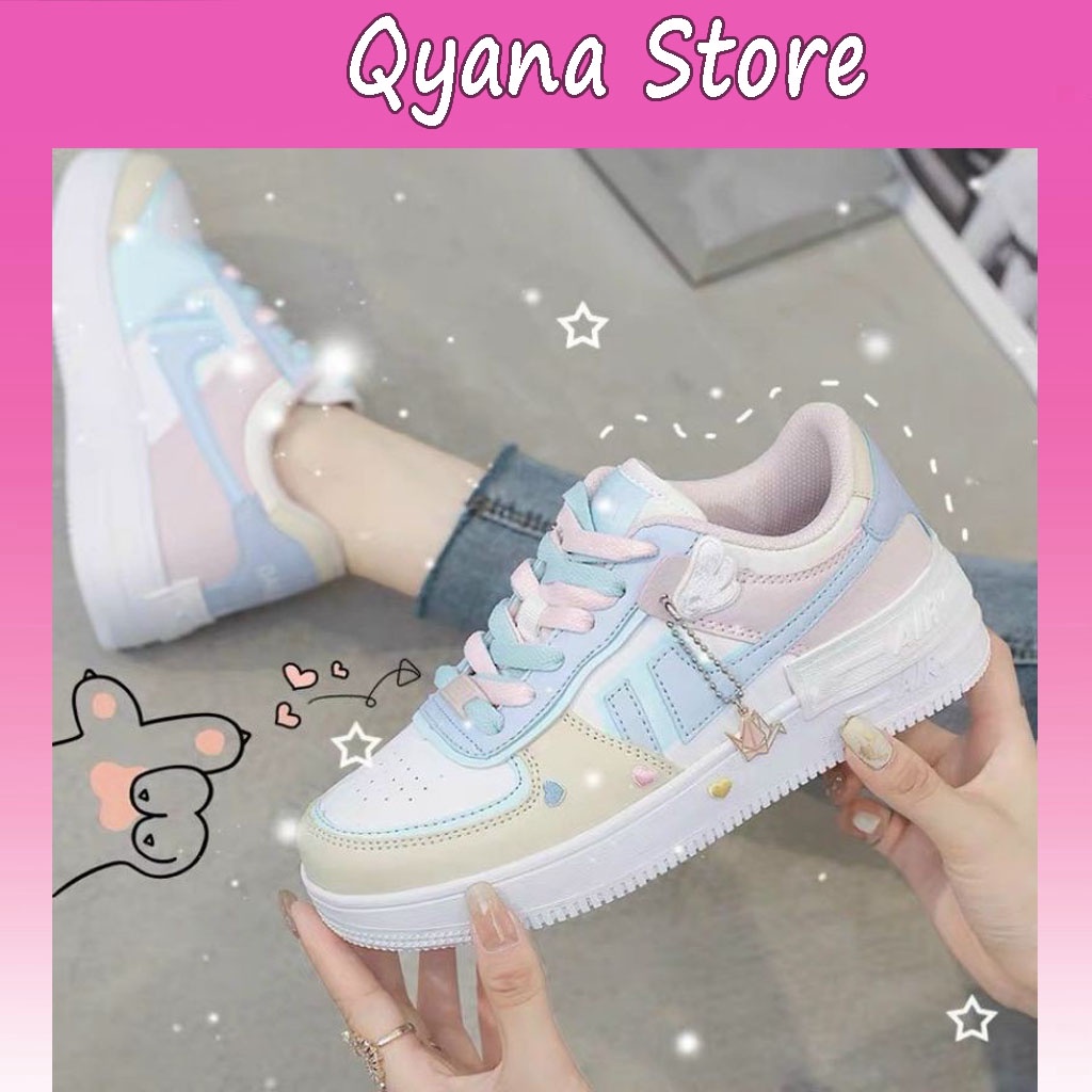 Giày nữ sneaker đẹp thể thao đế bằng đi học giá rẻ Qyana Store 1818