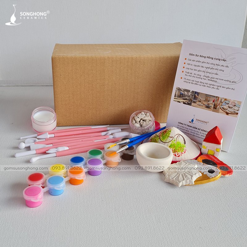 Full Box Đất Sét Trải Nghiệm Làm Gốm Thủ Công Cơ Bản | Gifts For Creative Air Dry Clay Craft Set | Đất Sét Tự Khô