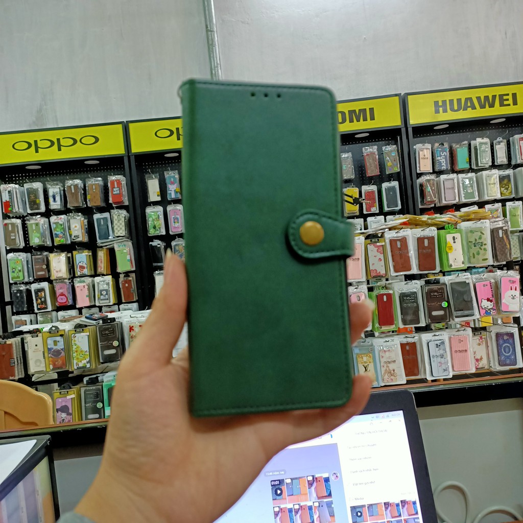 Bao da điện thoại kiểu ví đựng thẻ nắp gập từ tính chống trượt cho Oppo A31/A5 2020