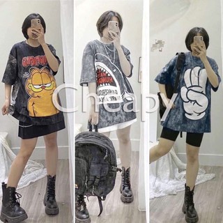 Áo loang thái hot hit sẵn kho - Áo thun loang tay lỡ phom rộng dáng suông họa tiết hoạt hình hot trend C95