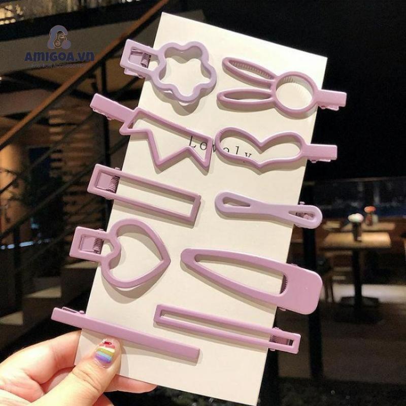 Kẹp Tóc Màu Nhám Dễ Thương Xinh Xắn