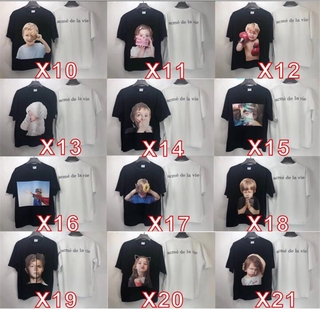 Áo Thun ADLV Cotton Tay Ngắn Cổ Tròn In Hình Thời Trang Cho Cặp Đôi