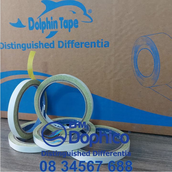 Băng dính 2 mặt vàng thêu bản rộng 10mm – Dùng trong công tác VPP, dán hồ sơ, bao thư, bưu thiếp, hộp quà tặng