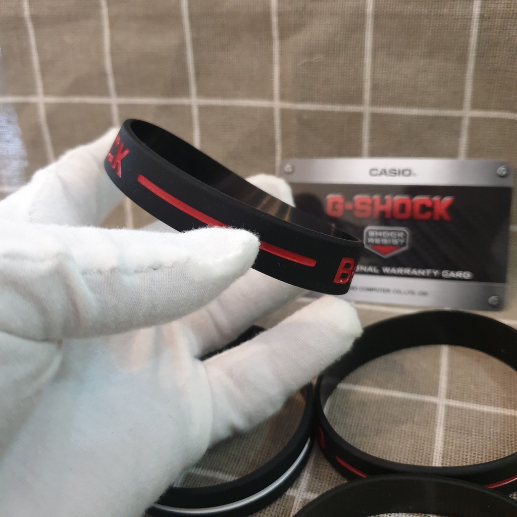 Vòng cao su Gshock đen đỏ