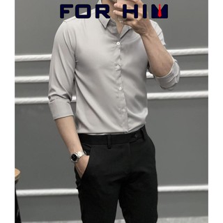 Áo sơ mi nam tay dài trơn đủ màu có size big FOR HIM-523, vải lụa mềm mát