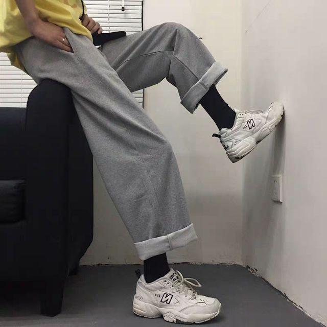 Quần nỉ ống rộng ulzzang retro ( 4 ảnh thật ở cuối)