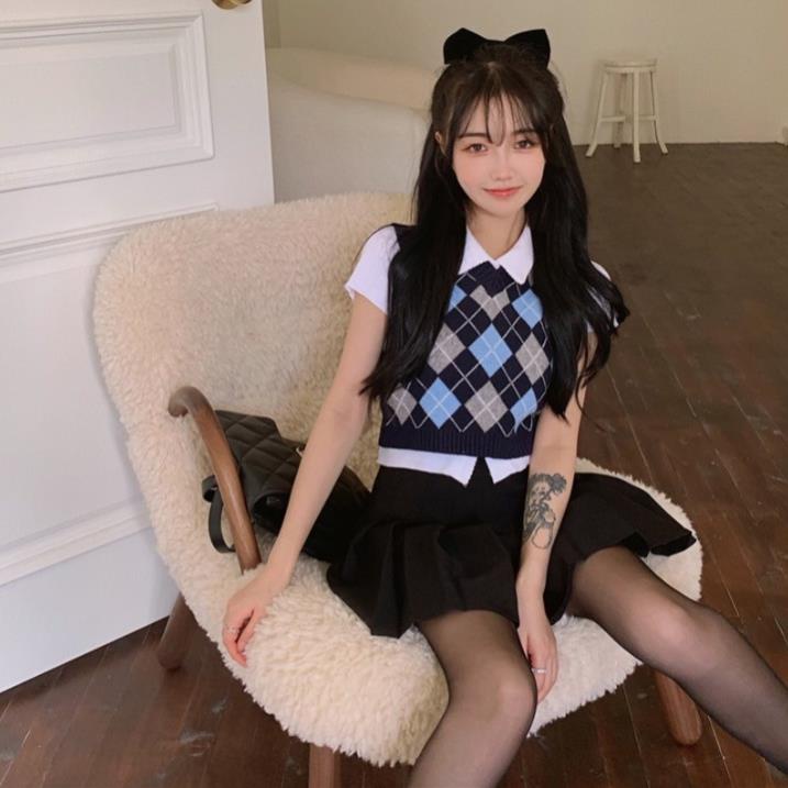 Áo Vest Yenna Kẻ Sọc Caro Thời Trang Cho Nữ