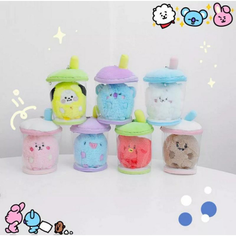 Sẵn - Móc khóa Bt21 baby bubble tea unoff