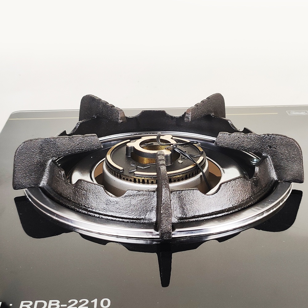 [Chính hãng] Bếp ga đôi Raiden RDB-2210 đầu đốt đồng, khung bếp inox toàn thân, mặt kính cường lực