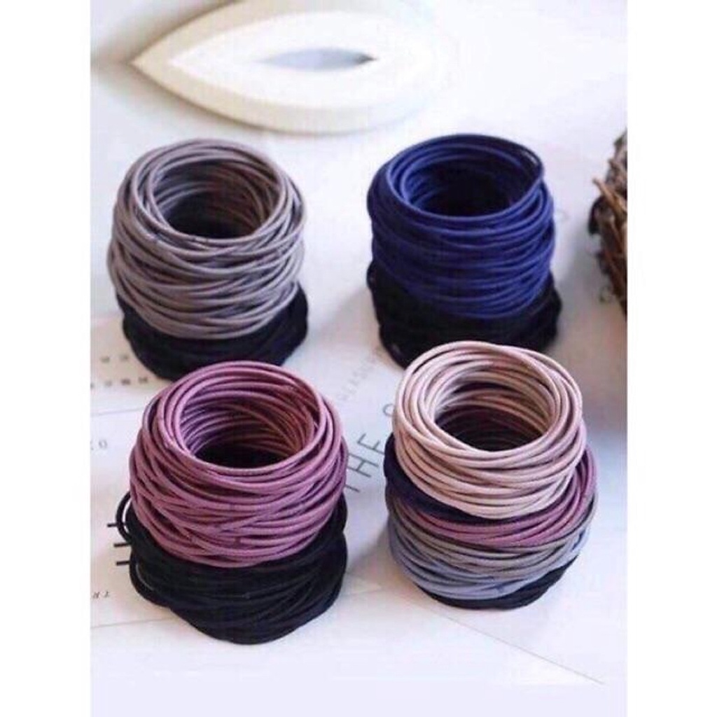 HỘP 100 DÂY CHUN BUỘC TÓC CHẤT LƯỢNG CAO