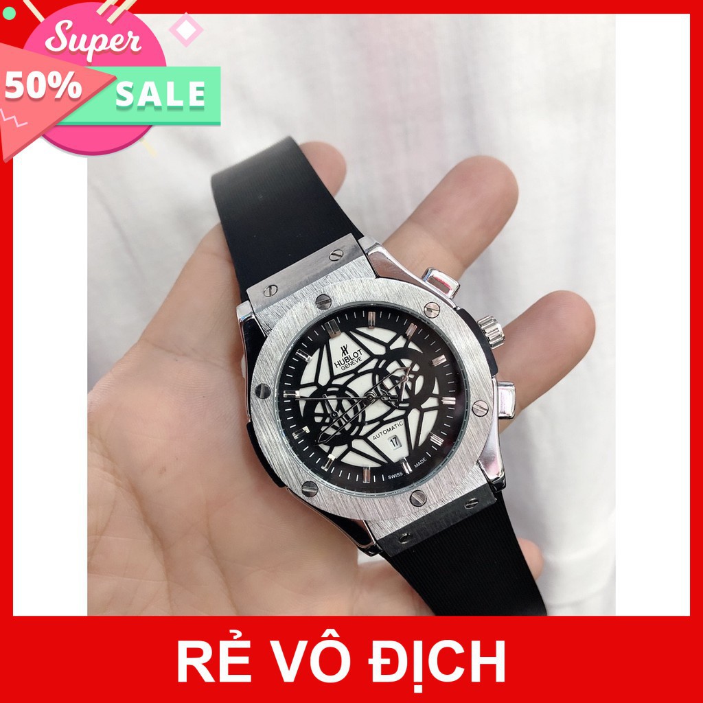 Đồng hồ Nam hublot HBL1188 dây silicon, hương vani - Đồng hồ Hublot Vision