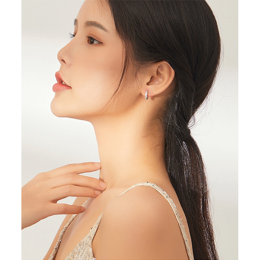 Bamoer Bông Tai bạc 925 100% Hình Vô Cực Sang Trọng sce872