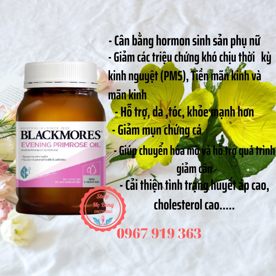 [HÀNG CHÍNH HÃNG ÚC] Tinh dầu hoa anh thảo Blackmores 190 viên của ÚC - Điều hòa nội tiết, tăng thụ thai, đẹp da | BigBuy360 - bigbuy360.vn