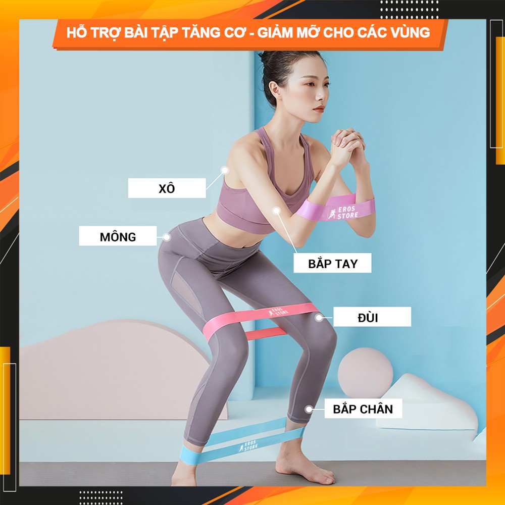 Dây kháng lực tập gym đa năng dây miniband tập mông đùi chính hãng EROS