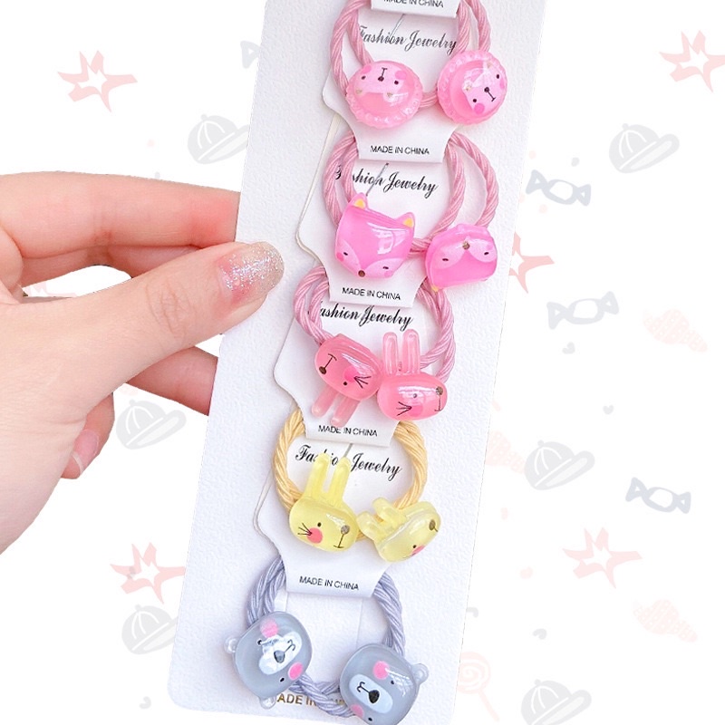 Set 05 đôi dây buộc tóc xinh xắn cho Bé gái