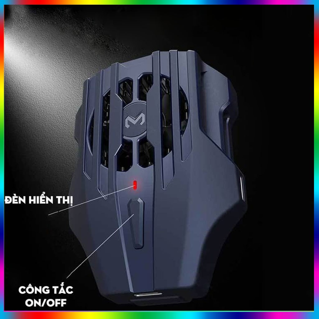 Quạt tản nhiệt gaming sò lạnh siêu mát Memo DL02 cho điện thoại có nút bật tặng kèm dây sạc Type c-Xgamingstore-dc4481
