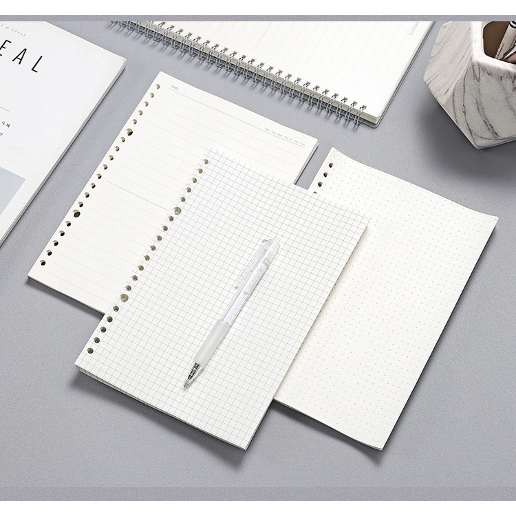Sổ còng sắt a5 b5 120 trang giấy dot, caro, line, blank tặng sticker - binder sổ còng a5 b5 kèm giấy refill