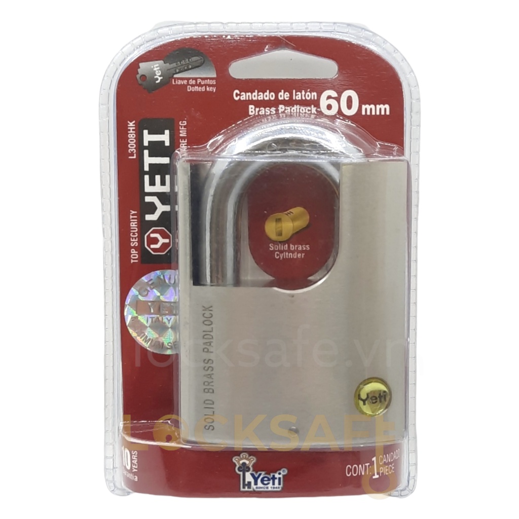 Ổ Khóa Cửa YETI Chống Cắt Inox ITALY Cao Cấp 50mm - 60mm