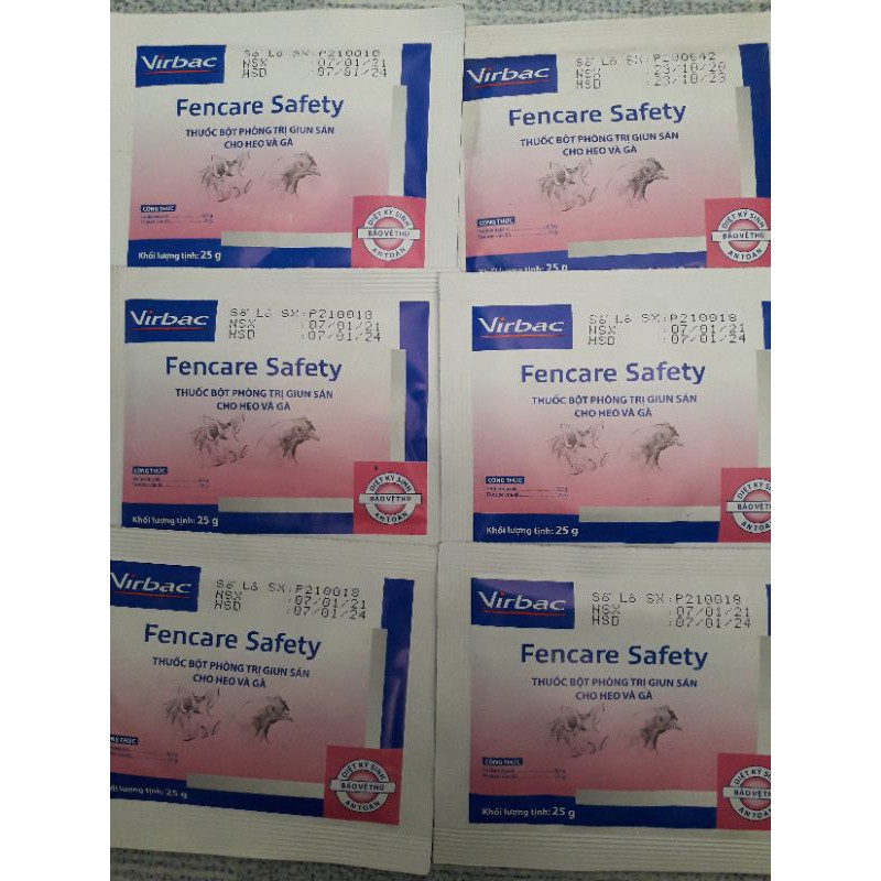 Fencare Safety 25g. Virbac.giun, sán lãi heo gà, thú cưng