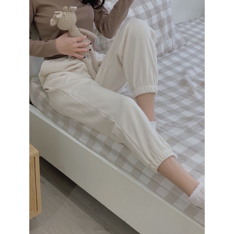 (LOẠI 1/Sẵn/Ảnh thật) Quần nỉ Jogger bo gấu Ulzzang chất nhung tăm thoải mái ấm áp