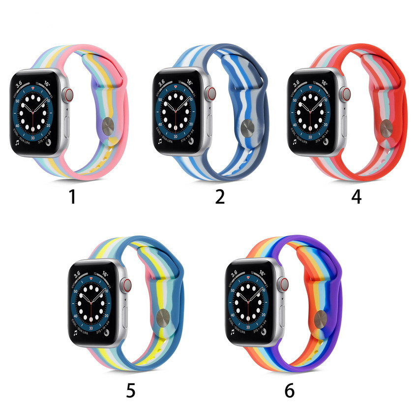 Dây đeo silicone nhiều màu thích hợp cho Watch Series 6 5 4 3 2 1 44mm 40mm 42mm 38mm