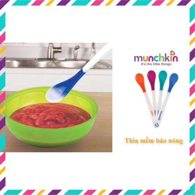 [Chính Hãng]  (Lẻ cái) Thìa ăn dặm báo nóng Munchkin Mỹ cho bé ăn dặm