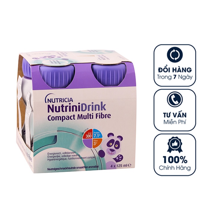 Sữa Nutricia Nutrinidrink Compact Multi Fiber Dạng Nước vị dâu 125ml