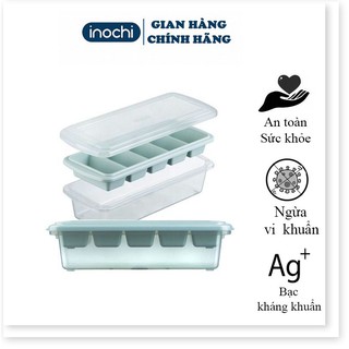 Khay đá 5 viên dành cho tủ lạnh có nắp đậy kèm hộp đựng đá tiện lợi kháng khuẩn Kari inochi
