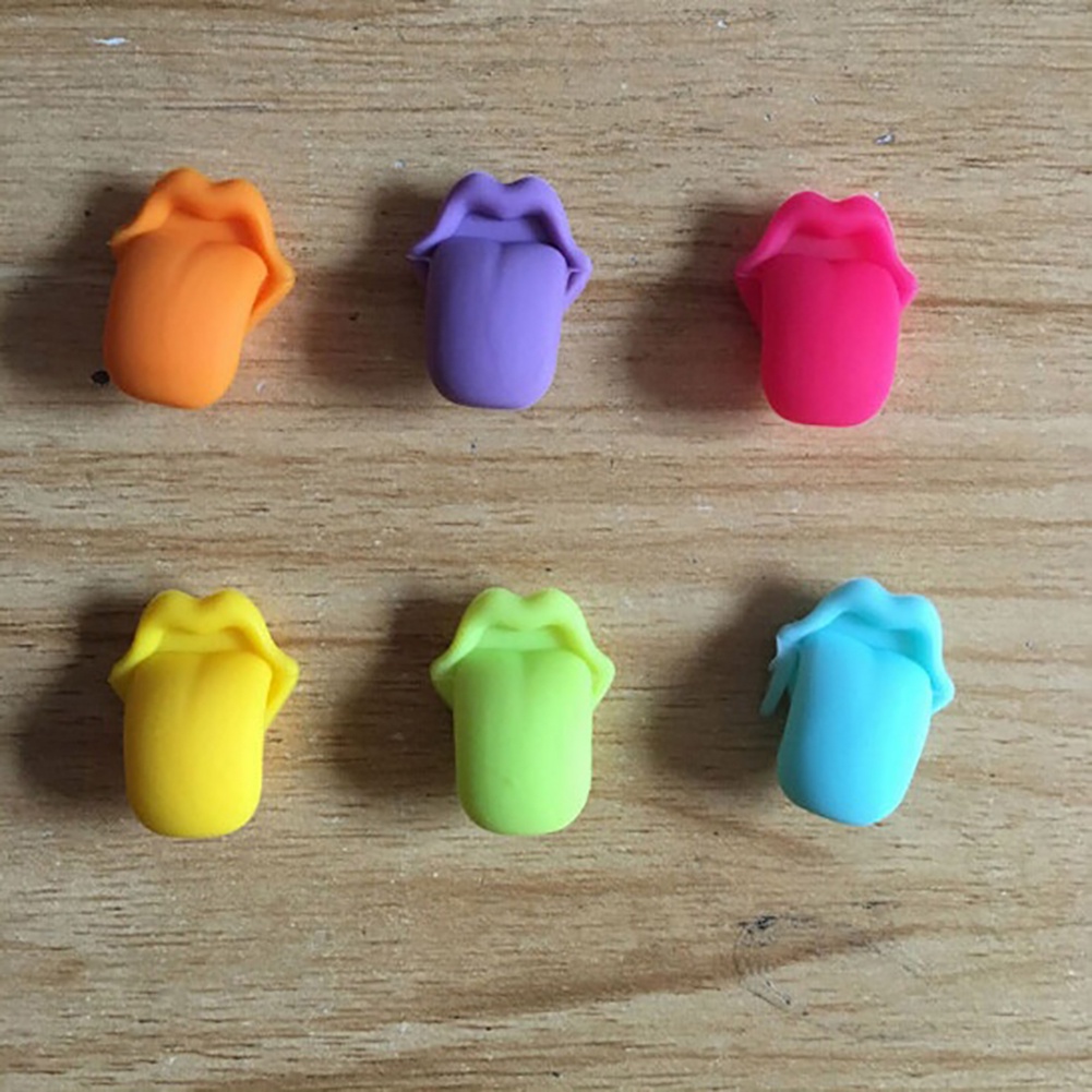 Set 6 Nhãn Silicone Đánh Dấu Hình Lưỡi Độc Đáo