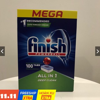 100 Viên rửa bát Finish All in 1 hộp 100 viên - 6in1 (NK EU )