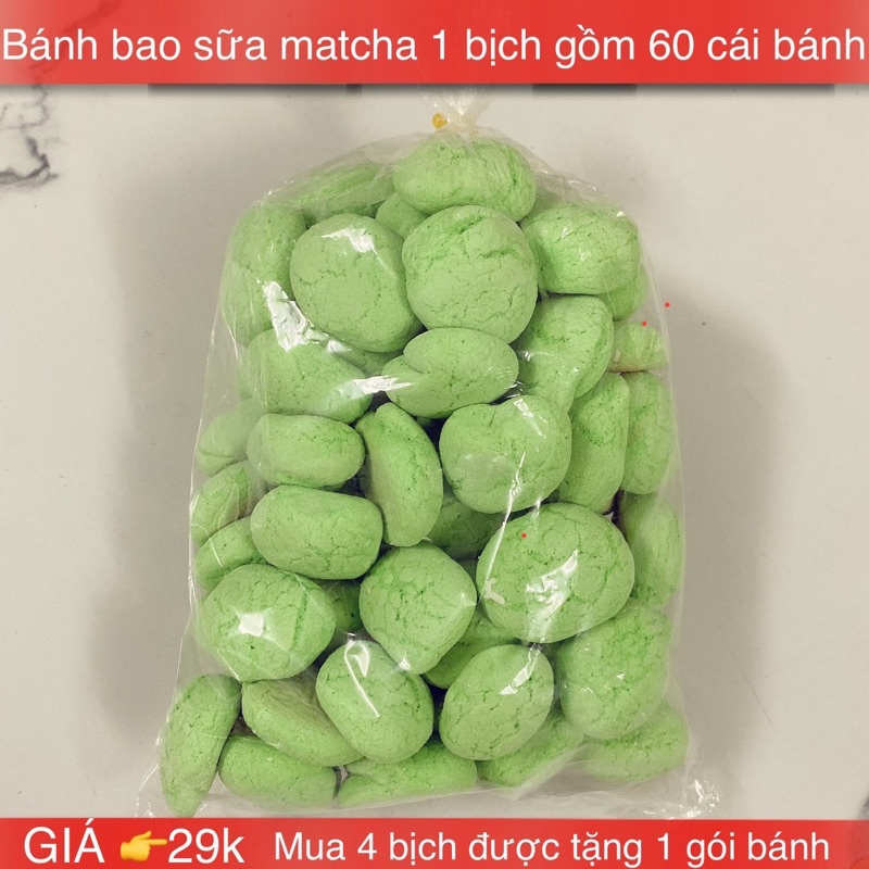 Bánh bao sữa matcha trà xanh (1 bịch gồm 60 cái bánh)