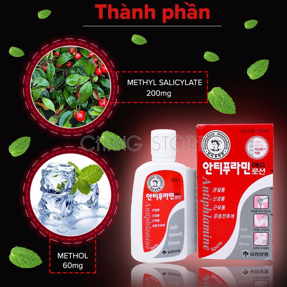 Dầu Nóng Xoa Bóp Antiphlamine từ Hàn Quốc 100ml giảm đau, nhức, ngứa, vết thâm tím hiệu quả