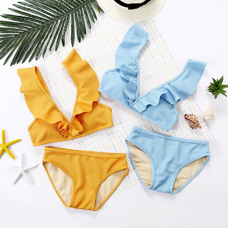 Bộ đồ bơi 2 mảnh màu trơn gợi cảm cho nữ