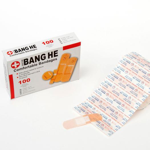 Băng keo cá nhân - băng gạc y tế giúp bảo vệ các vết thương nhỏ, vết trầy xước, rách da hộp 100 miếng Bang He