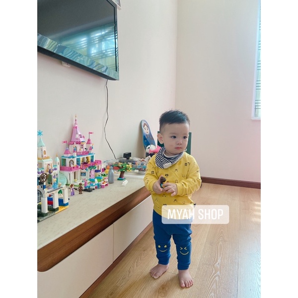 Bộ Happyland Bé trai kẻ sọc đỏ/mặt cười vàng/ hồng