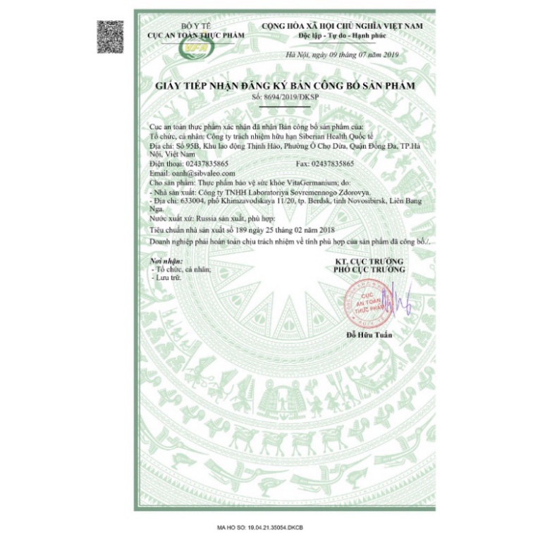 Thực phẩm bảo vệ sức khỏe VitaGermanium – 30 viên – Date T2/2023