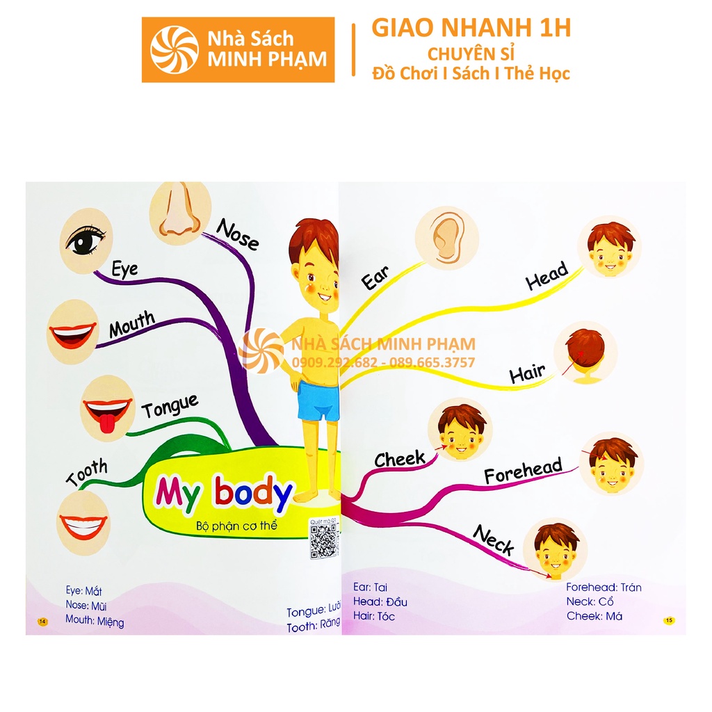 Sách - Mindmap Chinh phục từ vựng Tiếng Anh theo sơ đồ tư duy Mind map cho bé Đánh vần tập viết
