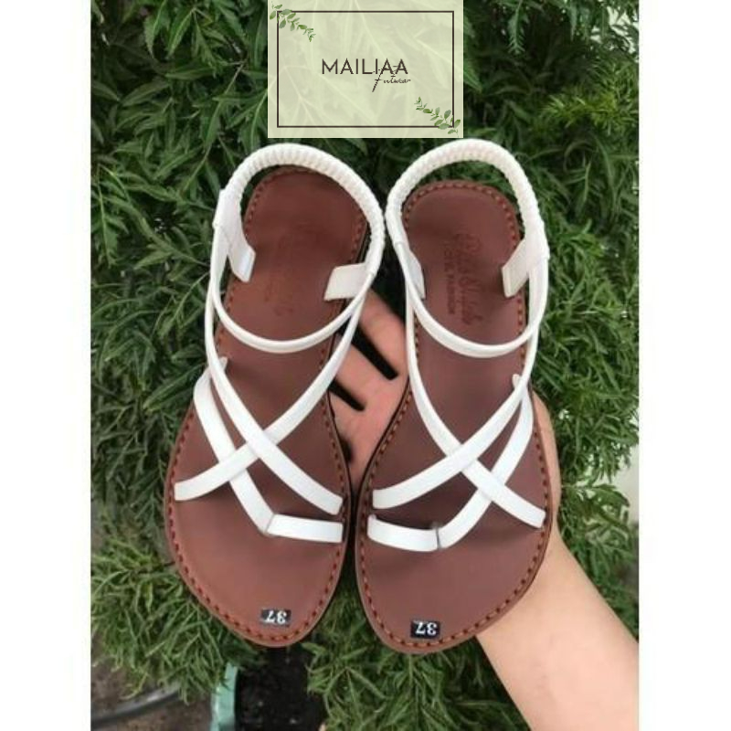 Sandal nữ, sandal chiến binh nữ, sandal xỏ ngón nữ, sandal đế xẹp nữ MAILIAA quai da đế bệt đi học, đi biển