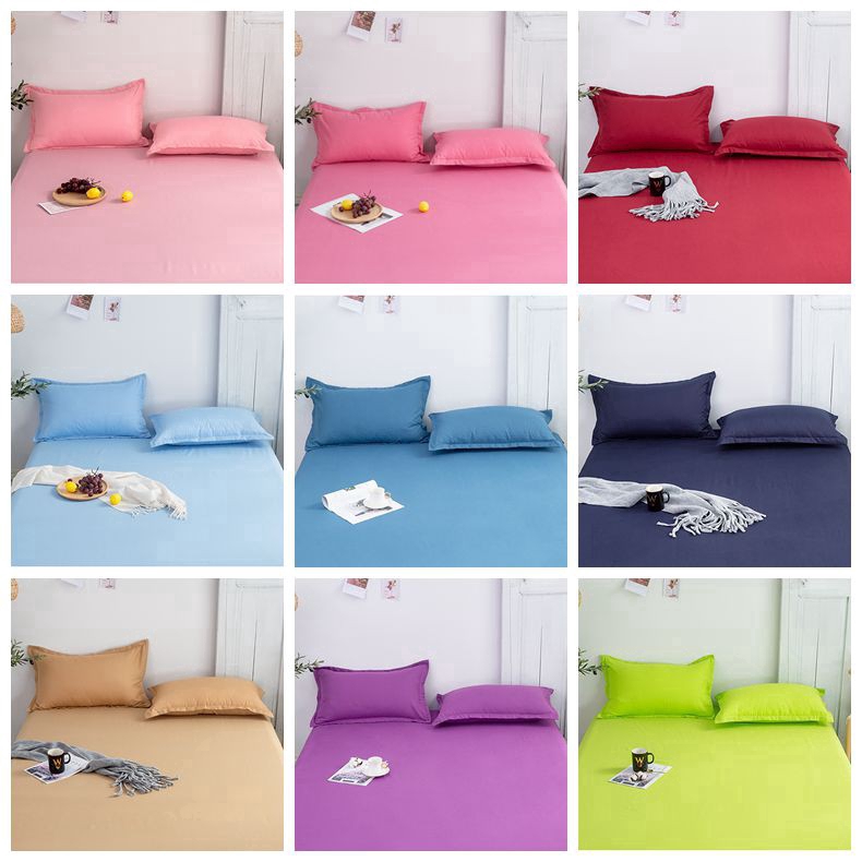 2 PCS Solid Color Polyester Pillowcase Bedsheet Pillow Cover