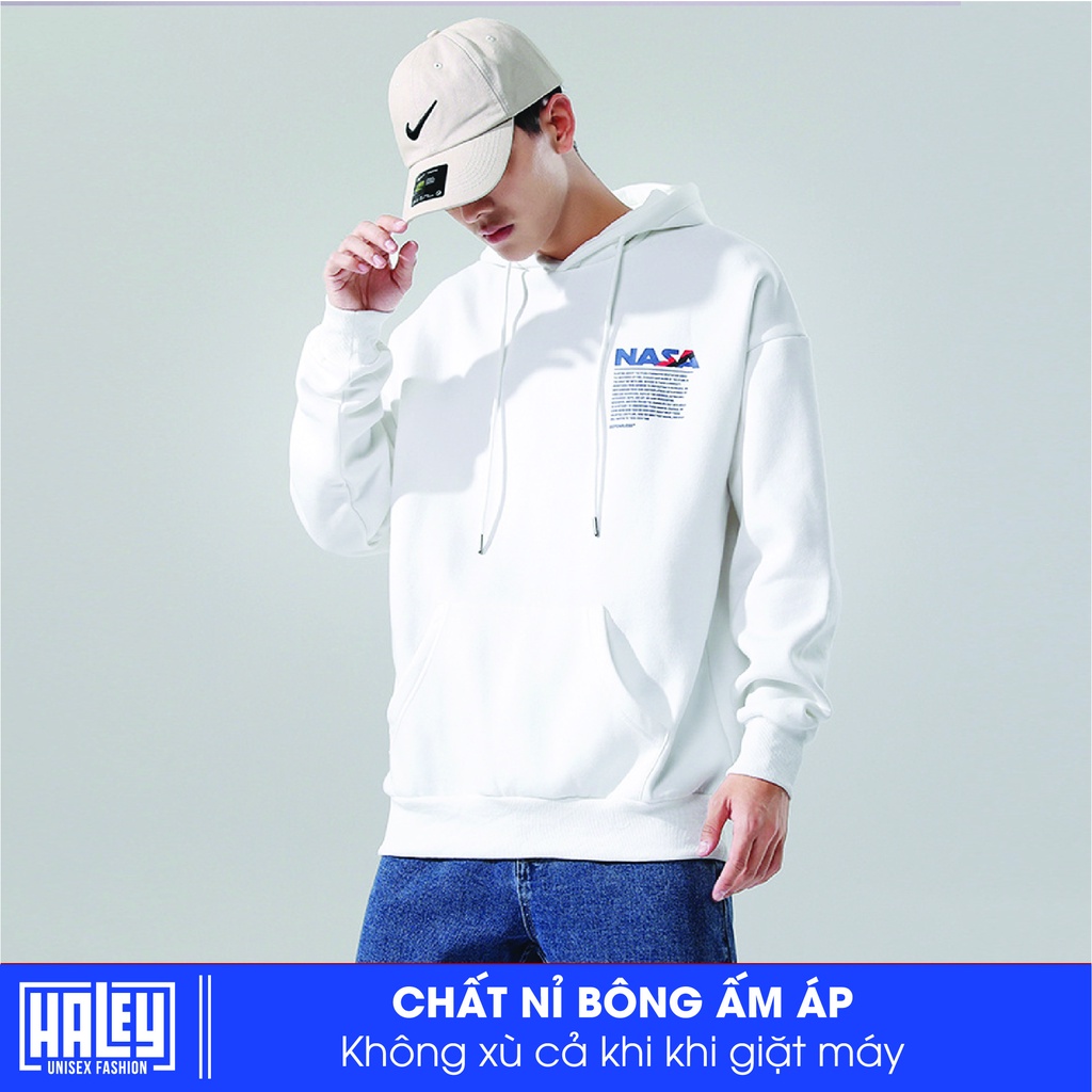 Áo Hoodie nam nữ HD110 Phi Hành Gia Nasa HALEY unisex phong cách Hàn Quốc cá tính, Chất Nỉ Dày Dặn Ấm Áp