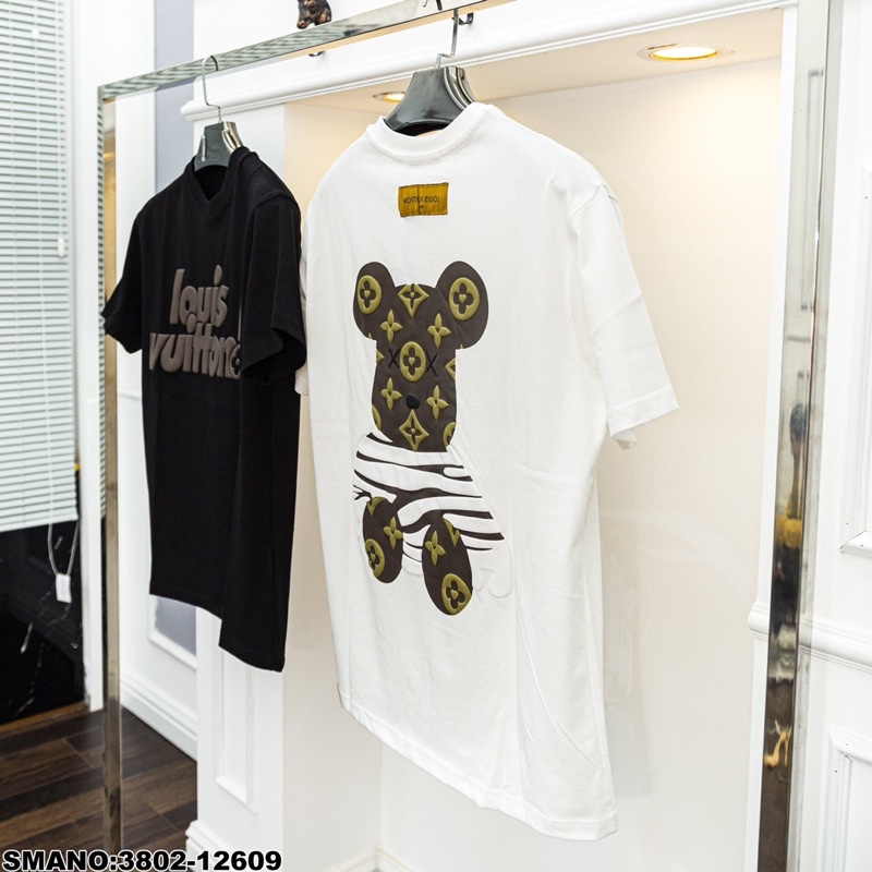 Áo thun tay lỡ unisex Gấu Luôn Vui Tươi in trước sau MOSSSHOP - Áo phông nam nữ phong cách ulzzang form rộng 65kg