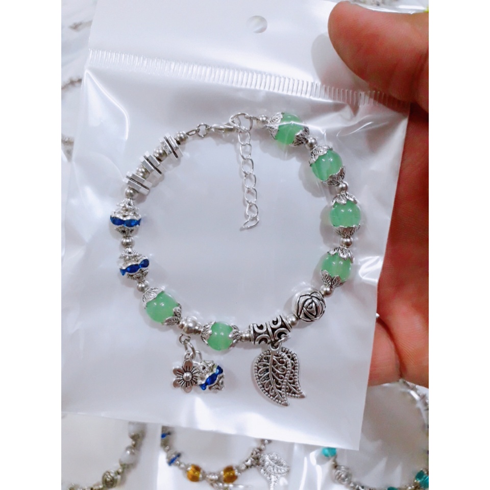 Sỉ 1 set 5 vòng tay đá màu mix charm cực đẹp