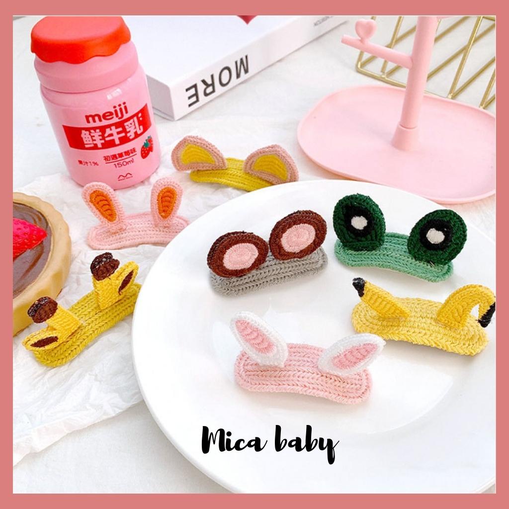 Kẹp tóc len hình tai thú dễ thương cho bé Mica baby