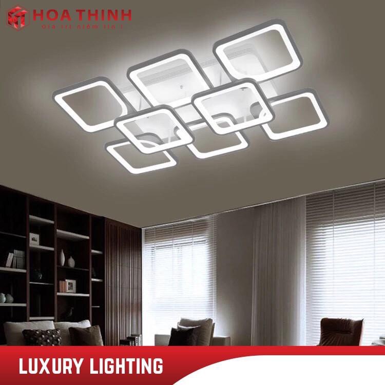 (Bảo hành 2 năm) Đèn LED ốp trần hình chữ nhật 8 cánh vuông, đèn trang trí hiện đại 3 chế độ ánh sáng,tặng kèm điều